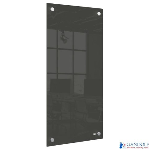 Mała podłużna szklana tablica suchościeralna Nobo Home 300x600mm, czarna 1915609