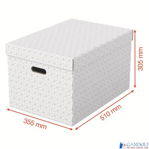 Pudełka domowe do przechowywania, rozmiar L, 3 sztuki, białe Esselte 628286