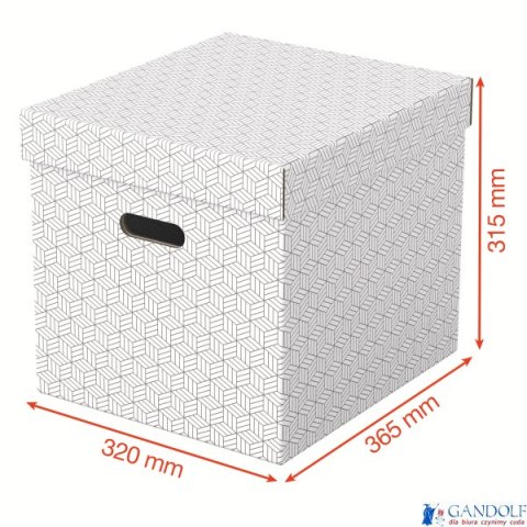 Pudełka domowe do przechowywania, w kształcie sześciana, 3 sztuki, białe Esselte 628288