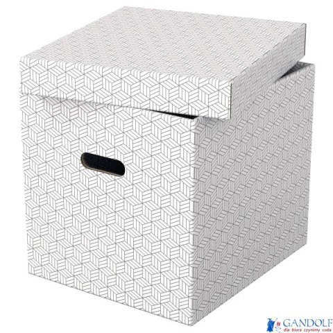 Pudełka domowe do przechowywania, w kształcie sześciana, 3 sztuki, białe Esselte 628288