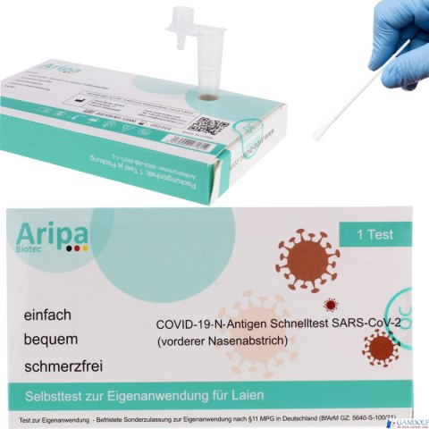 Test antygenowy wymazowy z nosa na obecność COVID-19 DOMOWY SZYBKI ARIPA 0%VAT Test antygenowy wymazowy z nosa na obecność COVID-19 DOMOWY SZYBKI ARIPA 0%VAT