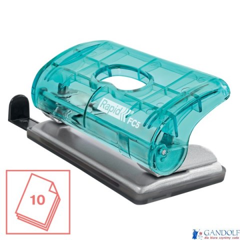 Dziurkacz mini Rapid ColourBreeze FC5, 10 kartek, 5 lat gwarancji, niebieski 5001332 Dziurkacz mini Rapid ColourBreeze FC5, 10 kartek, 5 lat gwarancji, niebieski 5001332