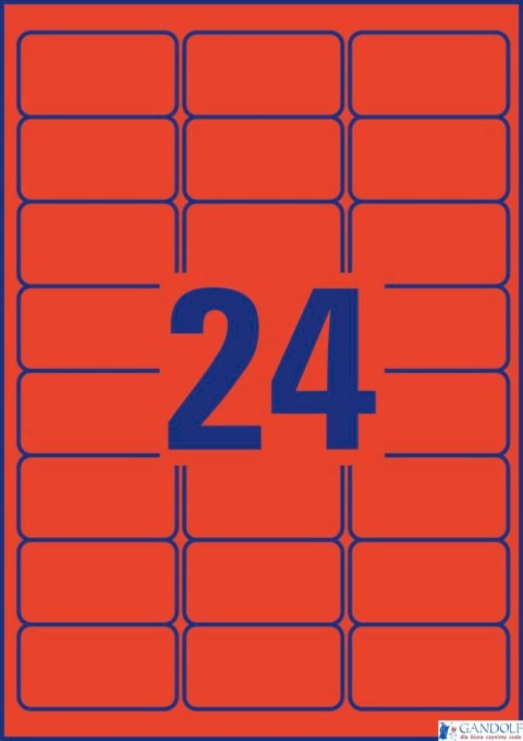 Etykiety czerwone L6034-20 63,5 x 33,9 20 ark. usuwalne Avery Zweckform