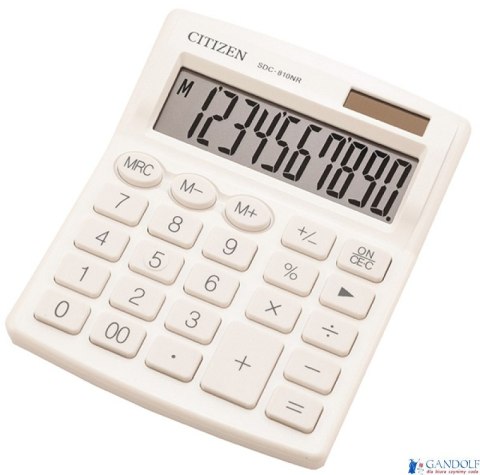 Kalkulator biurowy CITIZEN SDC-810NRWHE, 10-cyfrowy, 127x105mm, biały Kalkulator biurowy CITIZEN SDC-810NRWHE, 10-cyfrowy, 127x105mm, biały