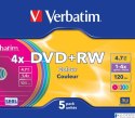 Płyta DVD+RW VERBATIM SLIM Color 4.7GB x4 (1) 43297