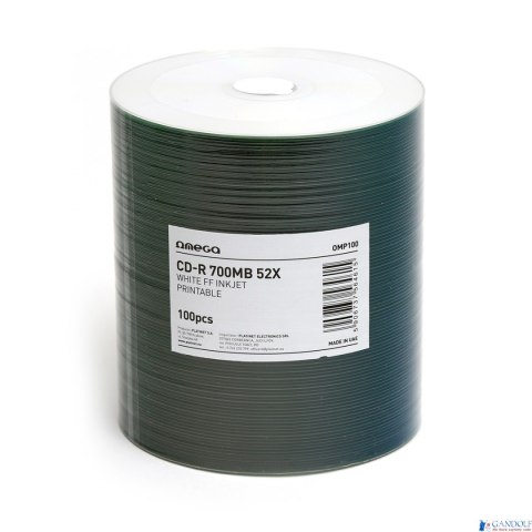 Płyta OMEGA CD-R 700MB (100) PRINTABLE do nadruku 52x WHITE INKJET spindel OMP100 Płyta OMEGA CD-R 700MB (100) PRINTABLE do nadruku 52x WHITE INKJET spindel OMP100