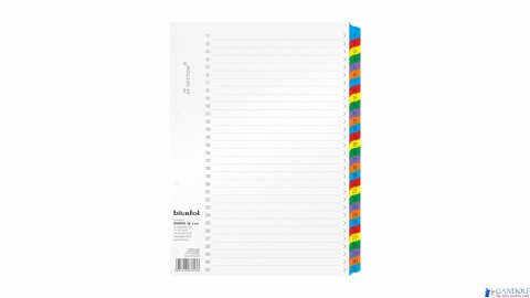 Przekładki laminowane A4 1-31 numeryczne TRY-04-08 Biurfol