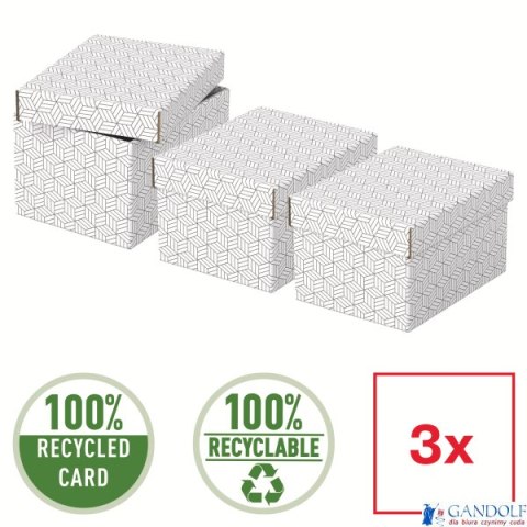 Pudełka domowe do przechowywania, rozmiar S, 3 sztuki, białe Esselte 628280