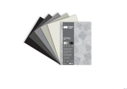 Blok Deco Grey A4, 170g, 20 ark, 5 kol. tonacja szara, Happy Color HA 3717 2030-082 Blok Deco Grey A4, 170g, 20 ark, 5 kol. tonacja szara, Happy Color HA 3717 2030-082