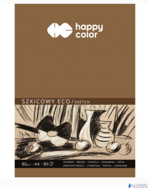 Blok szkicowy ECO, ART, A4, 80 ark, 80g, Happy Color HA 3708 2030-A80 Blok szkicowy ECO, ART, A4, 80 ark, 80g, Happy Color HA 3708 2030-A80