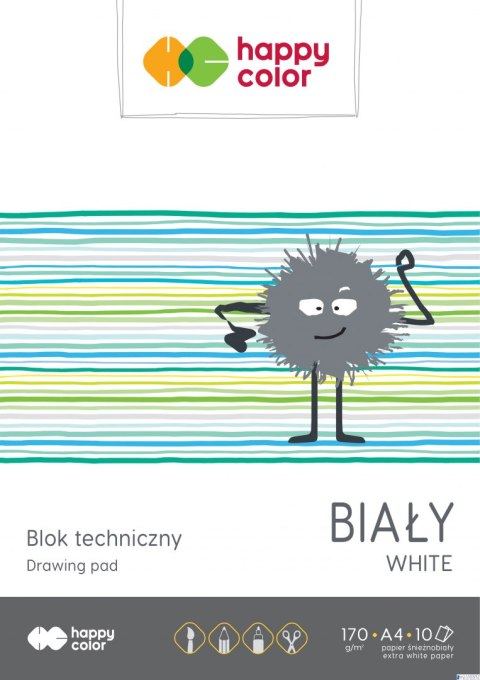 Blok techniczny biały A4, 170g, 10 ark, Happy Color HA 3550 2030-0 Blok techniczny biały A4, 170g, 10 ark, Happy Color HA 3550 2030-0