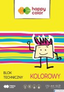 Blok techniczny kolorowy A4, 170g, 10 ark, Happy Color HA 3550 2030-09