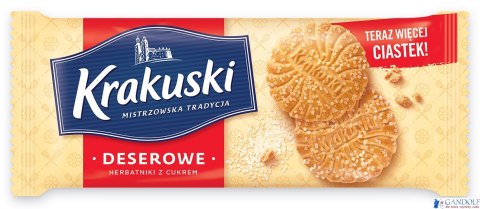 Ciastka BAHLSEN KRAKUSKI DESEROWE z cukrem 200g Ciastka BAHLSEN KRAKUSKI DESEROWE z cukrem 200g
