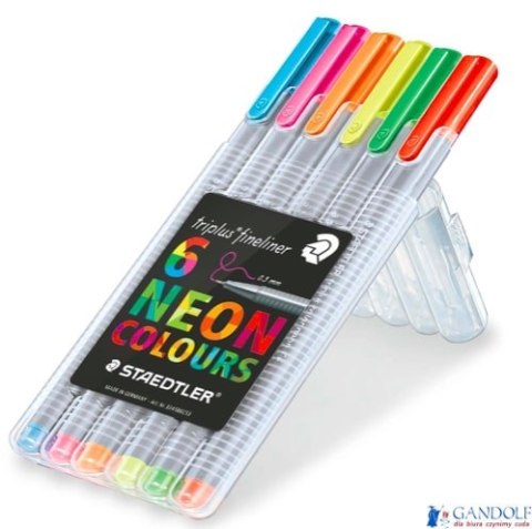 Cienkopis triplus, trójkątny, 0.3 mm, 6 kol. NEON w etui box, Staedtler S 334 SB6CS3 Cienkopis triplus, trójkątny, 0.3 mm, 6 kol. NEON w etui box, Staedtler S 334 SB6CS3