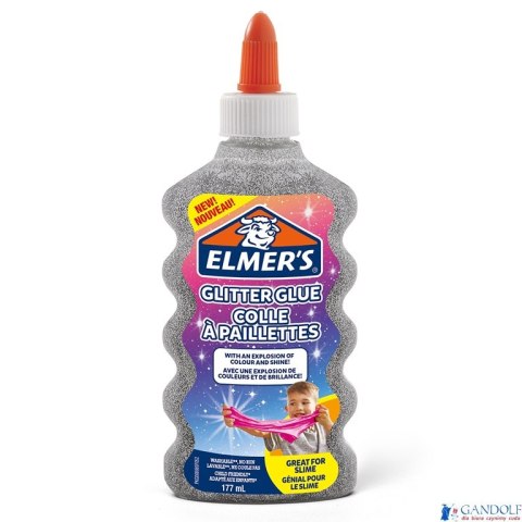 Elmers klej brokatowy, srebrny, zmywalny i przyjazny dzieciom, 177ml, 2077255 Elmers klej brokatowy, srebrny, zmywalny i przyjazny dzieciom, 177ml, 2077255