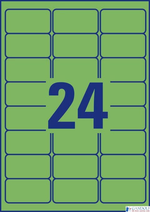 Etykiety zielone L6033-20 63,5 x 33,9 20 ark. usuwalne, Avery Zweckform