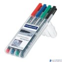 Foliopis Lumocolor, F, wodoodporny, zestaw 4 kol. (2, 3, 5, 9) w etui box, Staedtler S 318 WP4