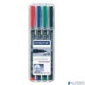 Foliopis Lumocolor, M, wodoodporny, zestaw 4 kol. (2, 3, 5, 9) w etui box, Staedtler S 317 WP4