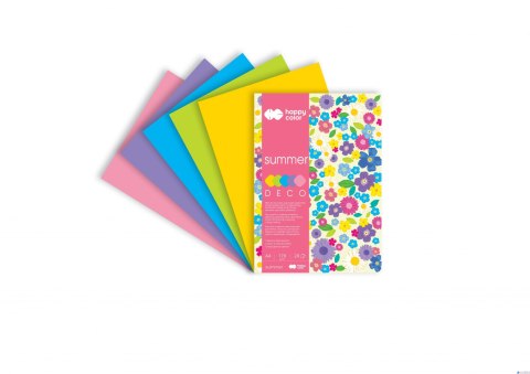 Blok Deco Summer A4, 170g, 20 ark, 5 kol., Happy Color HA 3817 2030-120 Blok Deco Summer A4, 170g, 20 ark, 5 kol., Happy Color HA 3817 2030-120