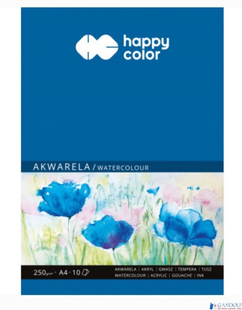 Blok akwarelowy, ART, A4, 10 ark, 250g, Happy Color HA 3725 2030-A10 Blok akwarelowy, ART, A4, 10 ark, 250g, Happy Color HA 3725 2030-A10