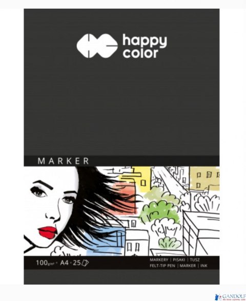 Blok do markerów, ART, 100g, A4, 25 ark, Happy Color HA 3710 2030-A25