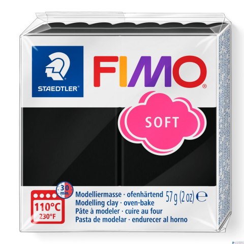 Kostka FIMO soft 57g, czarny, masa termoutwardzalna, Staedtler S 8020-9 Kostka FIMO soft 57g, czarny, masa termoutwardzalna, Staedtler S 8020-9