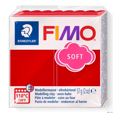 Kostka FIMO soft 57g, czerwień świąteczna - edycja limitowana, masa termoutwardzalna, Staedtler S 8020-2P Kostka FIMO soft 57g, czerwień świąteczna - edycja limitowana, masa termoutwardzalna, Staedtler S 8020-2P