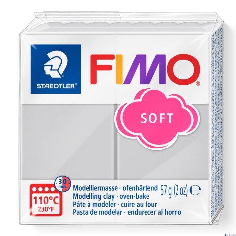 Kostka FIMO soft 57g, jasno szary, masa termoutwardzalna, Staedtler S 8020-80 Kostka FIMO soft 57g, jasno szary, masa termoutwardzalna, Staedtler S 8020-80
