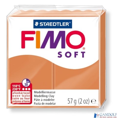 Kostka FIMO soft 57g, koniakowy, masa termoutwardzalna, Staedtler S 8020-76 Kostka FIMO soft 57g, koniakowy, masa termoutwardzalna, Staedtler S 8020-76