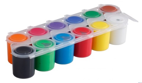 Farba plakatowa tempera, 12 kol x 25ml, Happy color HA 3310 0025-K12