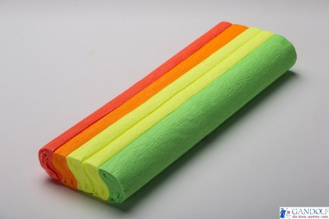 Bibuła marszczona, 25x200 cm, 5 rolek, jasnoczerwony fluorescencyjny, Happy Color HA 3640 2520-224 Bibuła marszczona, 25x200 cm, 5 rolek, jasnoczerwony fluorescencyjny, Happy Color HA 3640 2520-224