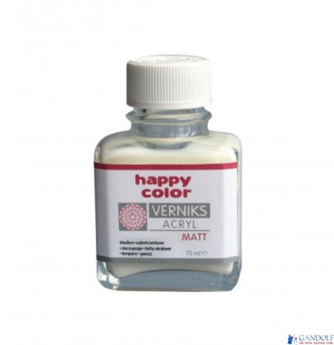 Werniks akrylowy MATT, 75 ml, przezroczysty, Happy Color HA 7380 0075-MA