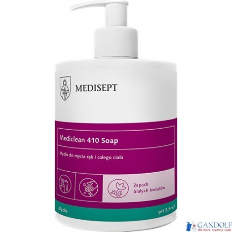 Mydło w płynie MEDISEPT 410 Soap 500ml pH 5,5-6,5 dozownik Mydło w płynie MEDISEPT 410 Soap 500ml pH 5,5-6,5 dozownik