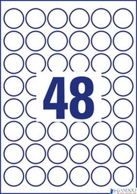 Etykiety o nietypowych kształtach, A4, 10 ark./op., Q30 mm, okrągłe, trwałe, AVERY ZWECKFORM, 6223.10.01