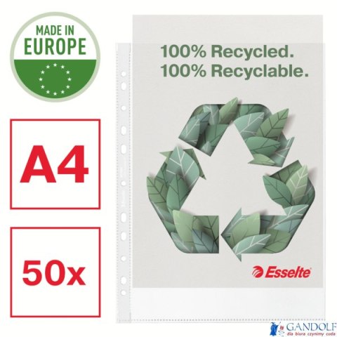 Koszulka groszkowa Recycled Premium PP 100 mic. A4, w kartonie, 627501 op.50 szt. Esselte Koszulka groszkowa Recycled Premium PP 100 mic. A4, w kartonie, 627501 op.50 szt. Esselte