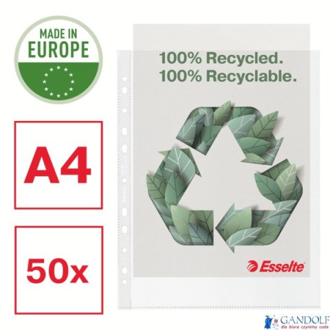 Koszulka groszkowa Recycled Premium PP 70 mic. A4 Maxi, w kartonie, 627502 op.50 szt. Esselte Koszulka groszkowa Recycled Premium PP 70 mic. A4 Maxi, w kartonie, 627502 op.50 szt. Esselte