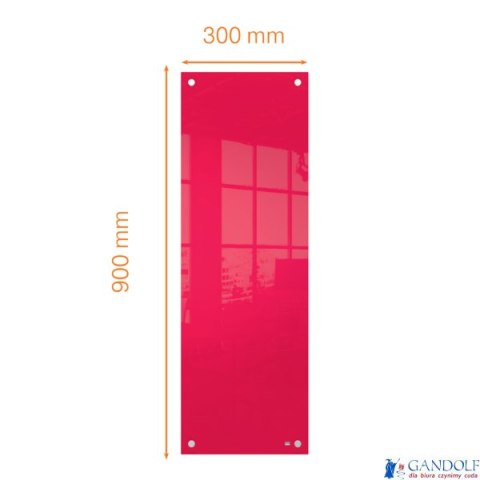 Mała podłużna szklana tablica suchościeralna Nobo Home 300x900mm, czerowna 1915606