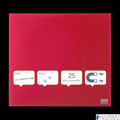 Tablica szklana NOBO Diamond Glass czerwona 450x450 1903955 Tablica szklana NOBO Diamond Glass czerwona 450x450 1903955