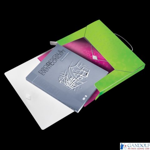 Teczka z gumką PP Leitz WOW, 30 mm, zielona 46290054 .