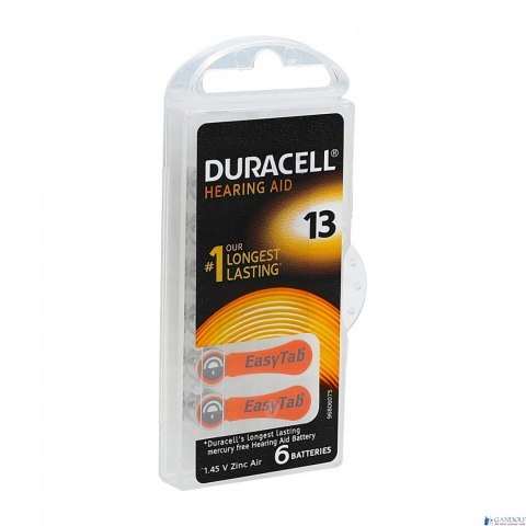 Baterie do aparatów słuchowych (6szt.) DURACELL 13/PR48 310mAh