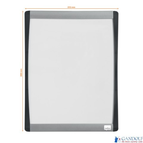 Tablica suchościeralna Nobo z zaokrągloną ramą 280x215mm, biała 1903778