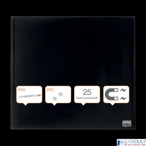 Tablica szklana NOBO Diamond Glass czarna 450x450 1903951 Tablica szklana NOBO Diamond Glass czarna 450x450 1903951