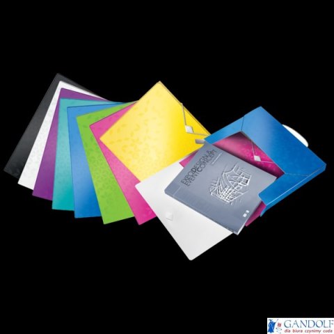 Teczka z gumką LEITZ WOW 30mm 250k A4 niebieska 46290036