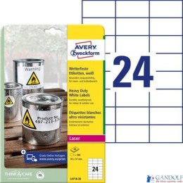 Etykiety uniwersalne, 70x36mm, A4, 10 ark./op., białe, AVERY ZWECKFORM UltraGrip, 6122