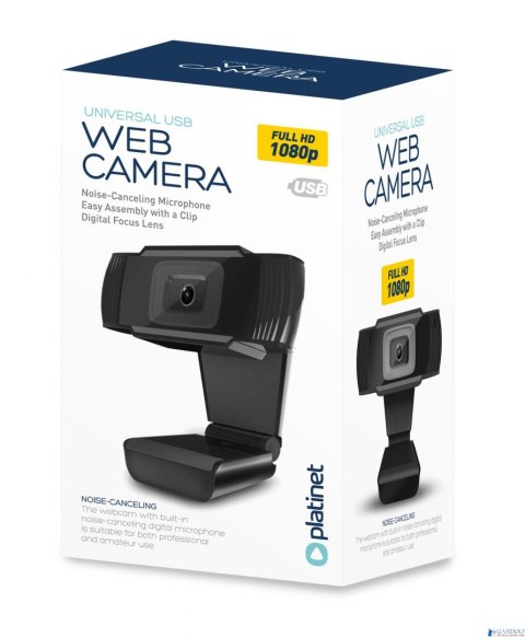 Kamera internetowa PLATINET WEB CAM 1080P BUILT IN DIGITAL mikrofon, czarna PCWC1080 Kamera internetowa PLATINET WEB CAM 1080P BUILT IN DIGITAL mikrofon, czarna PCWC1080