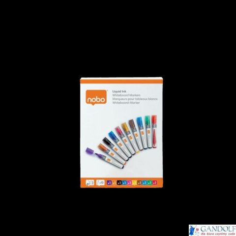 Markery Liquid Ink, różne kolory, 10 szt 1915381 NOBO