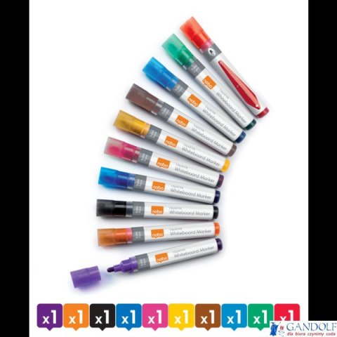 Markery Liquid Ink, różne kolory, 10 szt 1915381 NOBO